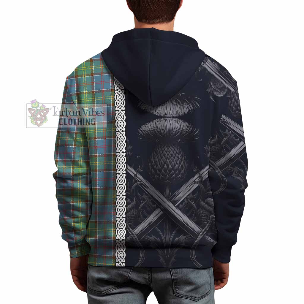 Whitelaw Tartan Hoodie with Family Crest Cross Sword Thistle Celtic Vibes - Tartan Vibes Clothing
