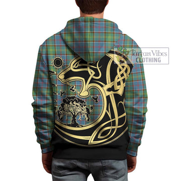 Whitelaw Tartan Hoodie with Family Crest Celtic Wolf Style - Tartan Vibes Clothing