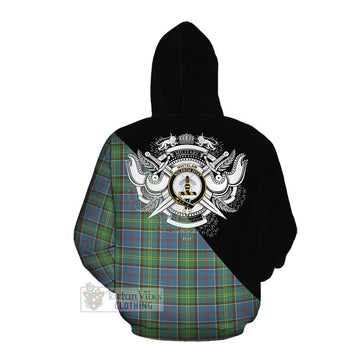 Whitelaw Tartan Cotton Hoodie with Family Crest and Military Logo Style Pullover Hoodie - Tartan Vibes Clothing