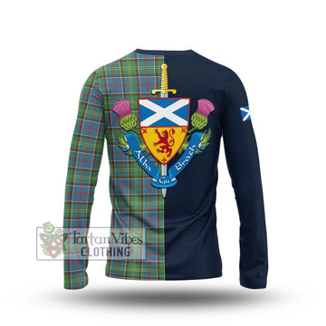 Whitelaw Tartan Long Sleeve T-Shirt Alba with Scottish Lion Royal Arm Half Style - Tartan Vibes Clothing
