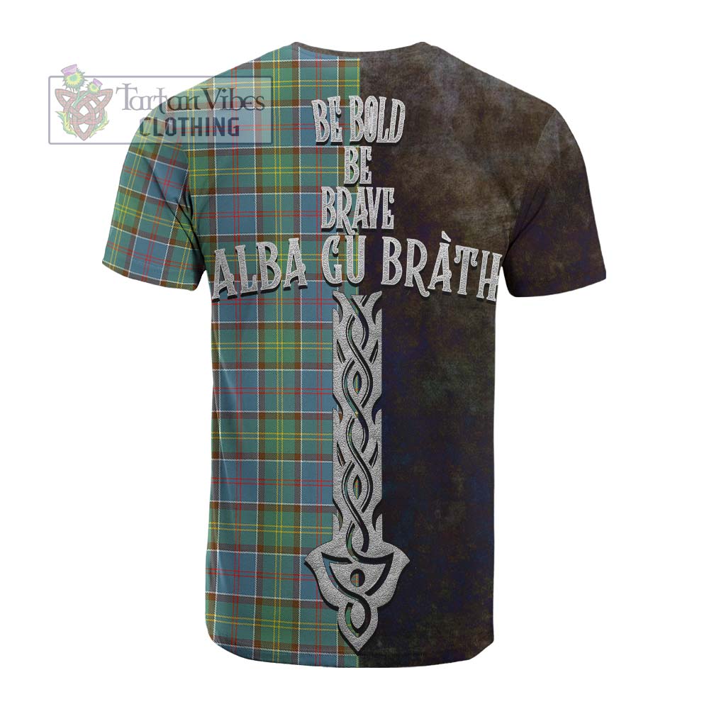 Tartan Vibes Clothing Whitelaw Tartan Family Crest Cotton T-shirt Alba Gu Brath Be Brave Lion Ancient Style