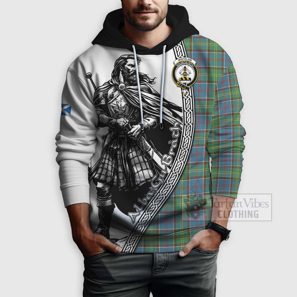 Whitelaw Tartan Clan Crest Hoodie with Highlander Warrior Celtic Style - Tartan Vibes Clothing