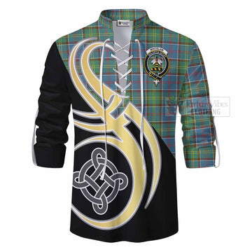 Whitelaw Tartan Ghillie Kilt Shirt with Family Crest and Celtic Symbol Style - Tartan Vibes Clothing