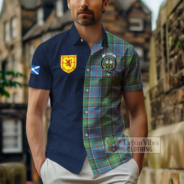 Whitelaw Tartan Hawaiian Shirt Alba with Scottish Lion Royal Arm Half Style - Tartan Vibes Clothing