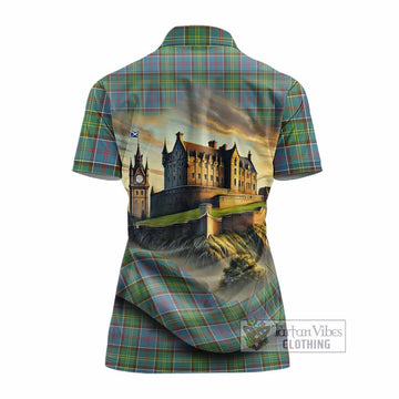 Whitelaw Tartan Family Crest Women's Polo Shirt with Scottish Ancient Castle Style - Tartan Vibes Clothing