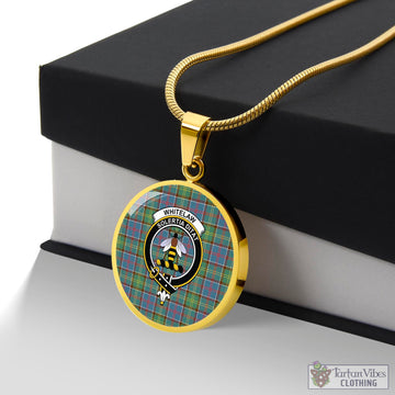 Whitelaw Tartan Circle Necklace with Family Crest Luxury Necklace (Gold) No - Tartan Vibes Clothing