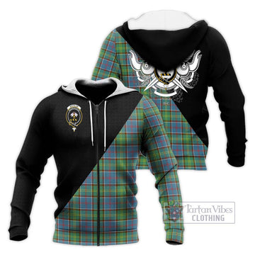 Whitelaw Tartan Knitted Hoodie with Family Crest and Military Logo Style Unisex Knitted Zip Hoodie - Tartan Vibes Clothing