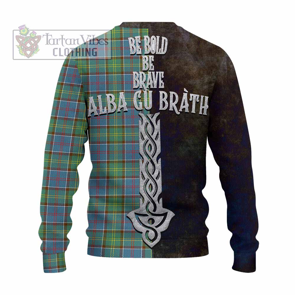 Whitelaw Tartan Family Crest Knitted Sweater Alba Gu Brath Be Brave Lion Ancient Style - Tartan Vibes Clothing