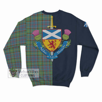 Whitelaw Tartan Sweatshirt Alba with Scottish Lion Royal Arm Half Style - Tartan Vibes Clothing