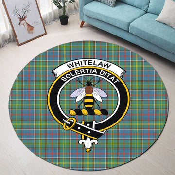Whitelaw Tartan Round Rug with Family Crest - Tartan Vibes Clothing