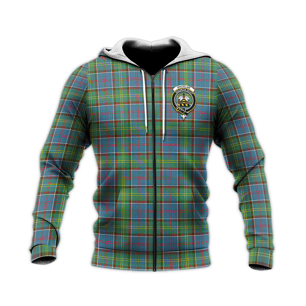 Whitelaw Tartan Knitted Hoodie with Family Crest Unisex Knitted Zip Hoodie - Tartan Vibes Clothing