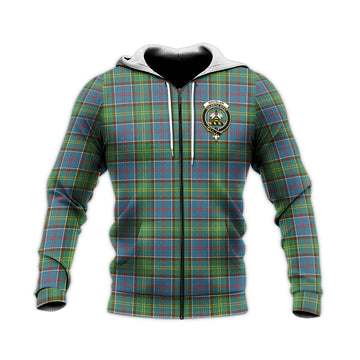 Whitelaw Tartan Knitted Hoodie with Family Crest
