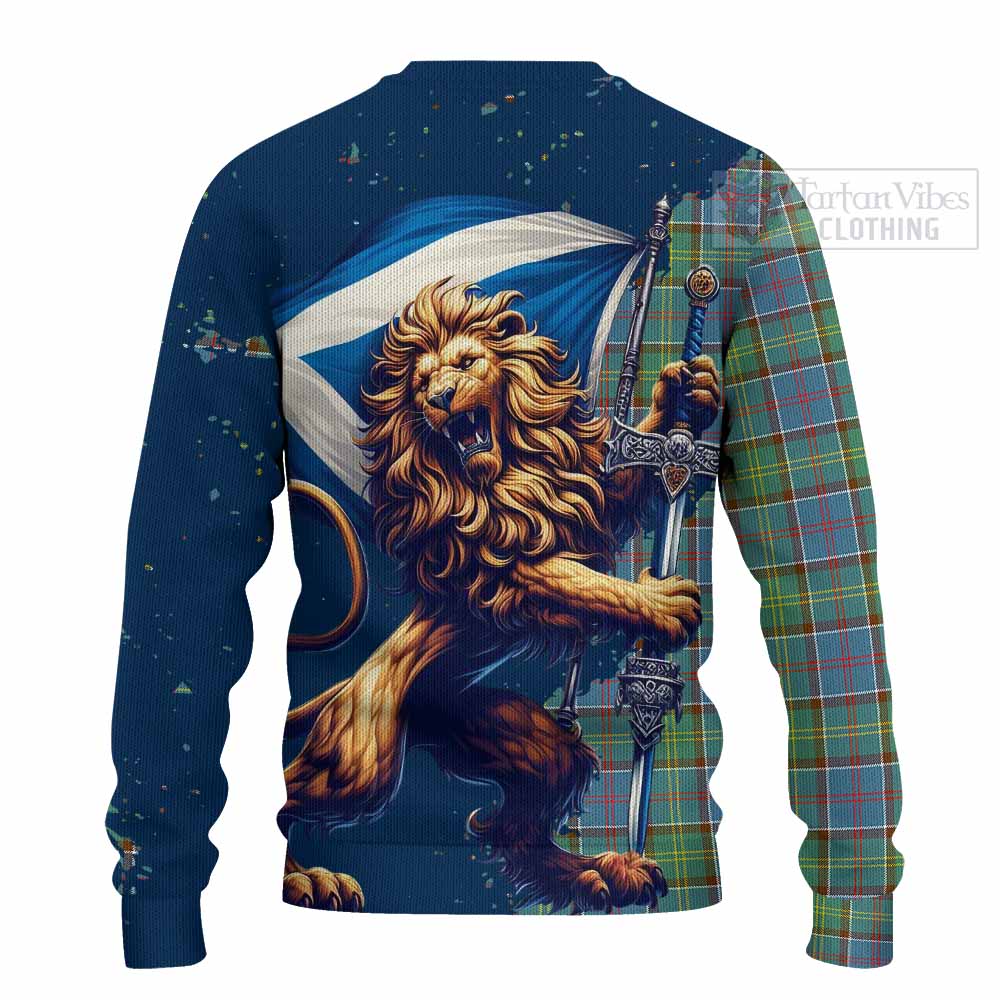 Whitelaw Tartan Family Crest Knitted Sweater with Scottish Majestic Lion - Tartan Vibes Clothing