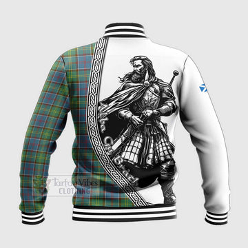 Whitelaw Tartan Clan Crest Baseball Jacket with Highlander Warrior Celtic Style - Tartan Vibes Clothing