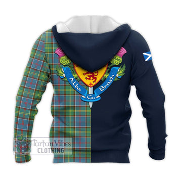 Whitelaw Tartan Knitted Hoodie Alba with Scottish Lion Royal Arm Half Style - Tartan Vibes Clothing