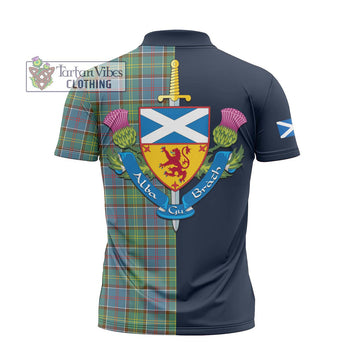 Whitelaw Tartan Zipper Polo Shirt Alba with Scottish Lion Royal Arm Half Style - Tartan Vibes Clothing