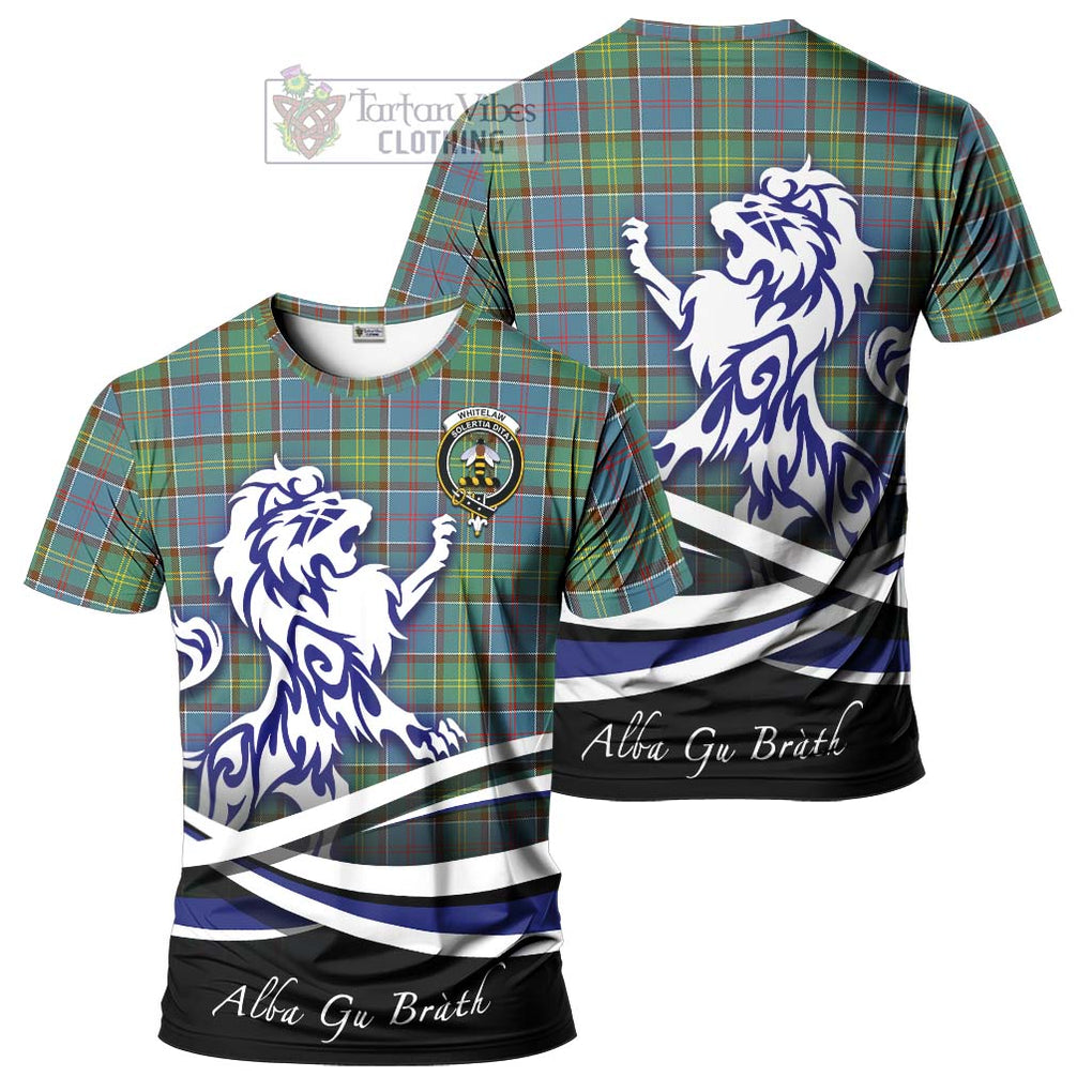 Whitelaw Tartan Cotton T-shirt with Alba Gu Brath Regal Lion Emblem Women's Shirt - Tartan Vibes Clothing