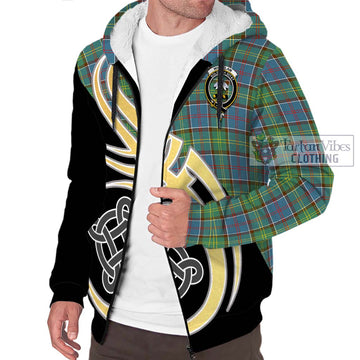 Whitelaw Tartan Sherpa Hoodie with Family Crest and Celtic Symbol Style - Tartan Vibes Clothing