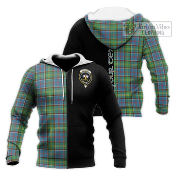Whitelaw Tartan Knitted Hoodie with Family Crest and Half Of Me Style Unisex Knitted Zip Hoodie - Tartan Vibes Clothing