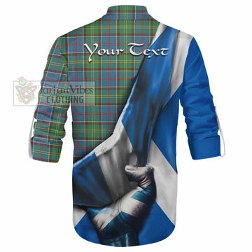 Whitelaw Tartan Ghillie Kilt Shirt with Family Crest Scotland Patriotic Style - Tartan Vibes Clothing