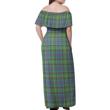 Whitelaw Tartan Off Shoulder Long Dress - Tartan Vibes Clothing