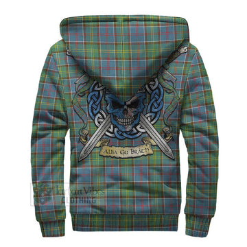Whitelaw Tartan Sherpa Hoodie with Family Crest Celtic Skull Style - Tartan Vibes Clothing