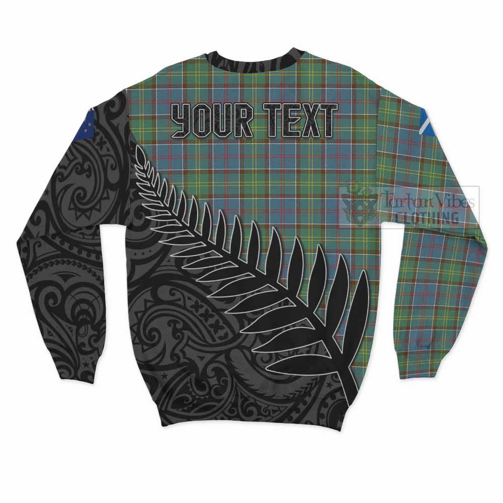 Whitelaw Crest Tartan Sweatshirt with New Zealand Silver Fern Half Style - Tartan Vibes Clothing