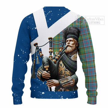 Whitelaw Tartan Knitted Sweater with Family Crest Scottish Bagpiper Vibes - Tartan Vibes Clothing