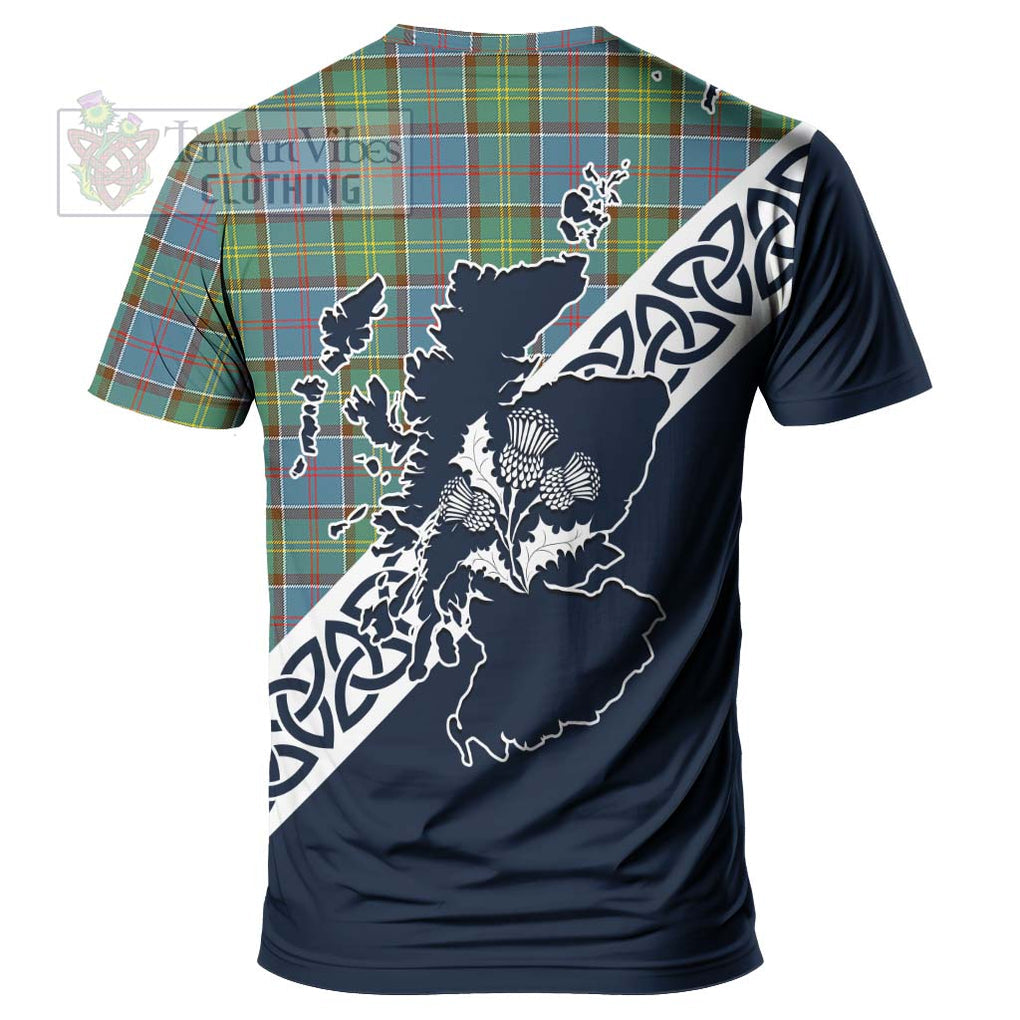 Whitelaw Tartan T-Shirt Featuring Thistle and Scotland Map - Tartanvibesclothing Store