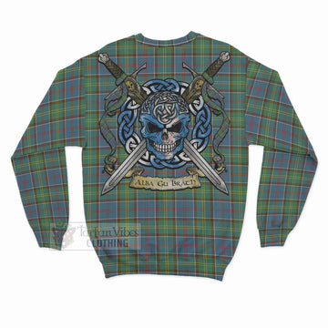Whitelaw Tartan Sweatshirt with Family Crest Celtic Skull Style - Tartan Vibes Clothing