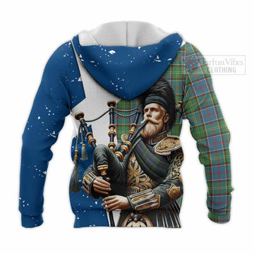 Whitelaw Tartan Knitted Hoodie with Family Crest Scottish Bagpiper Vibes - Tartan Vibes Clothing