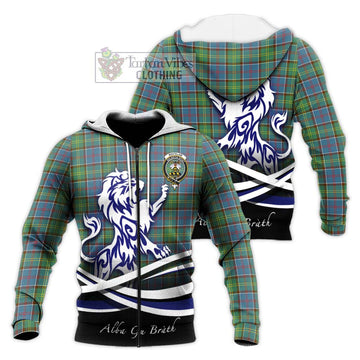 Whitelaw Tartan Knitted Hoodie with Alba Gu Brath Regal Lion Emblem Unisex Knitted Zip Hoodie - Tartan Vibes Clothing