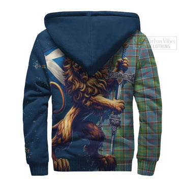 Whitelaw Tartan Family Crest Sherpa Hoodie with Scottish Majestic Lion - Tartan Vibes Clothing
