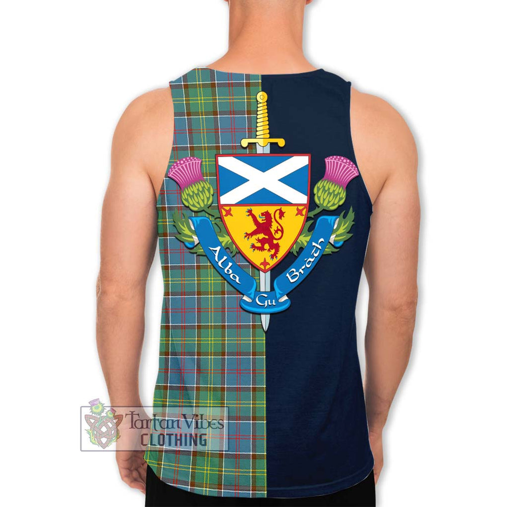 Whitelaw Tartan Men's Tank Top Alba with Scottish Lion Royal Arm Half Style - Tartan Vibes Clothing