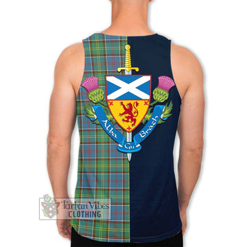 Whitelaw Tartan Men's Tank Top Alba with Scottish Lion Royal Arm Half Style - Tartan Vibes Clothing