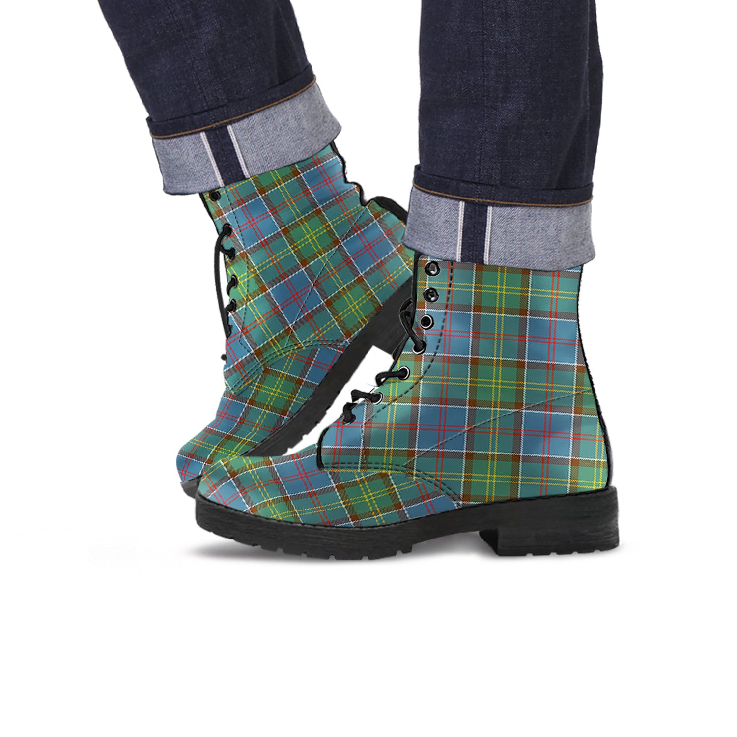 Whitelaw Tartan Leather Boots - Tartan Vibes Clothing