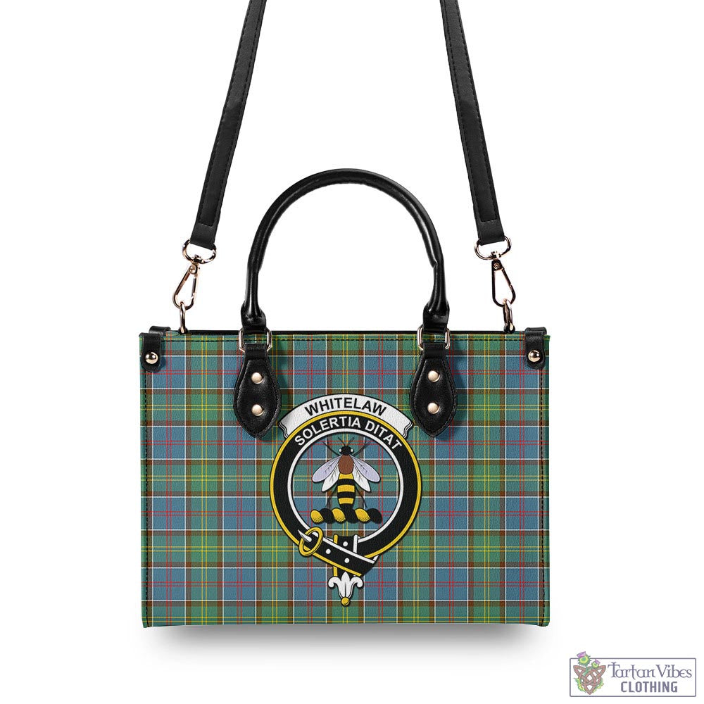 Whitelaw Tartan Luxury Leather Handbags with Family Crest - Tartan Vibes Clothing