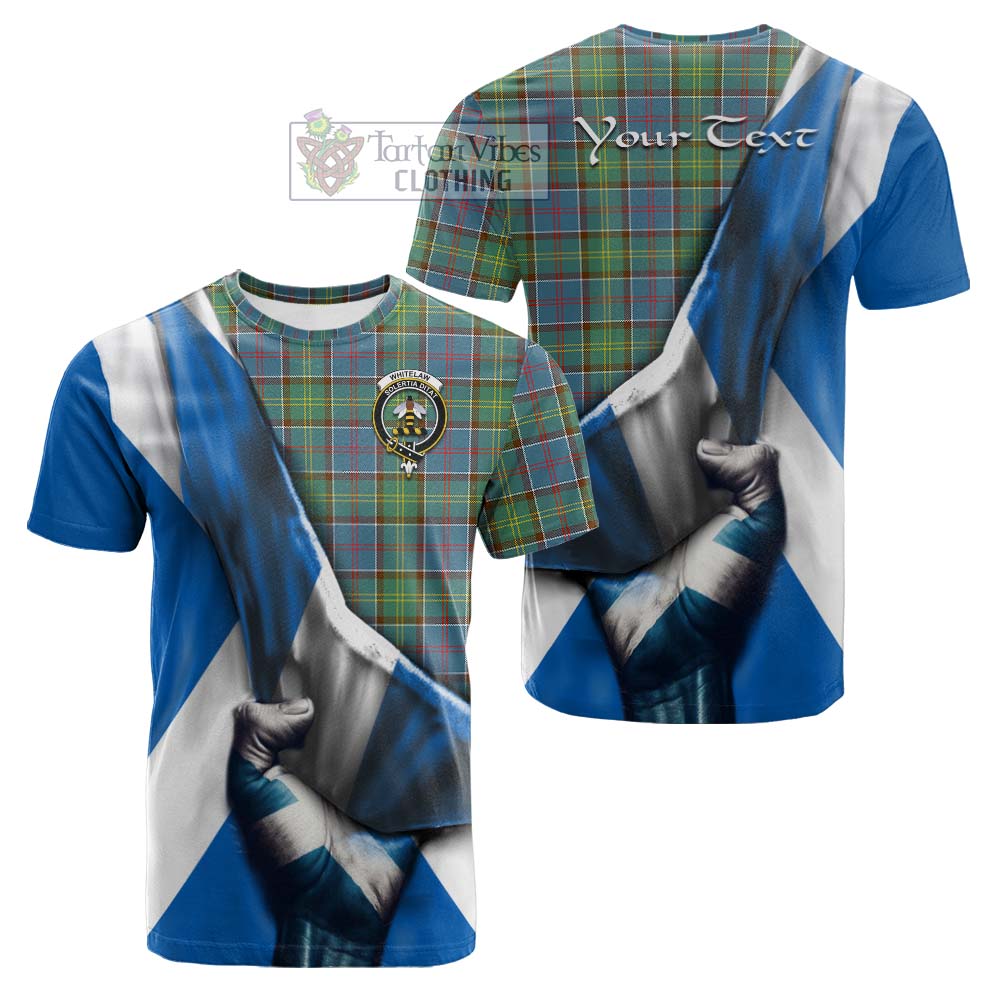 Tartan Vibes Clothing Whitelaw Tartan Cotton T-shirt with Family Crest Scotland Patriotic Style
