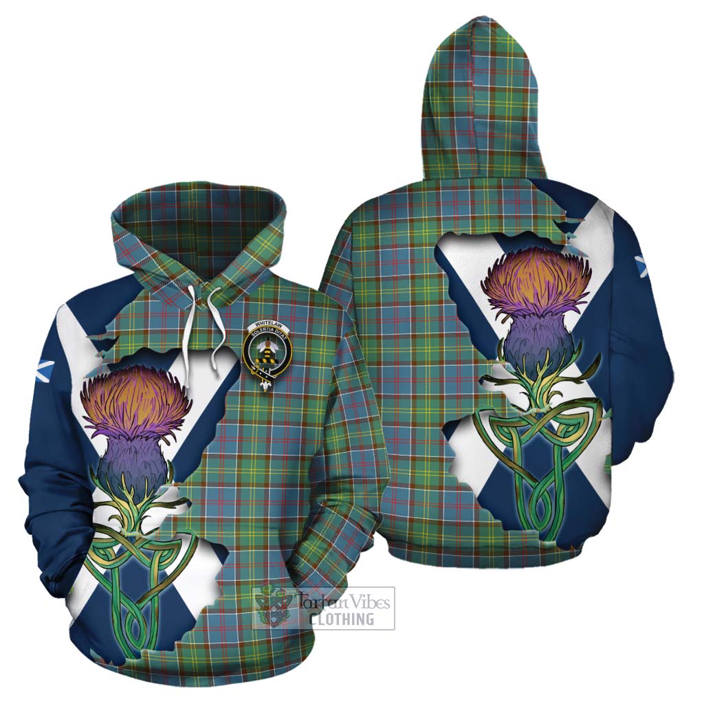 Tartan Vibes Clothing Whitelaw Tartan Family Crest Cotton Hoodie Scottish Thistle Celtic Inspired