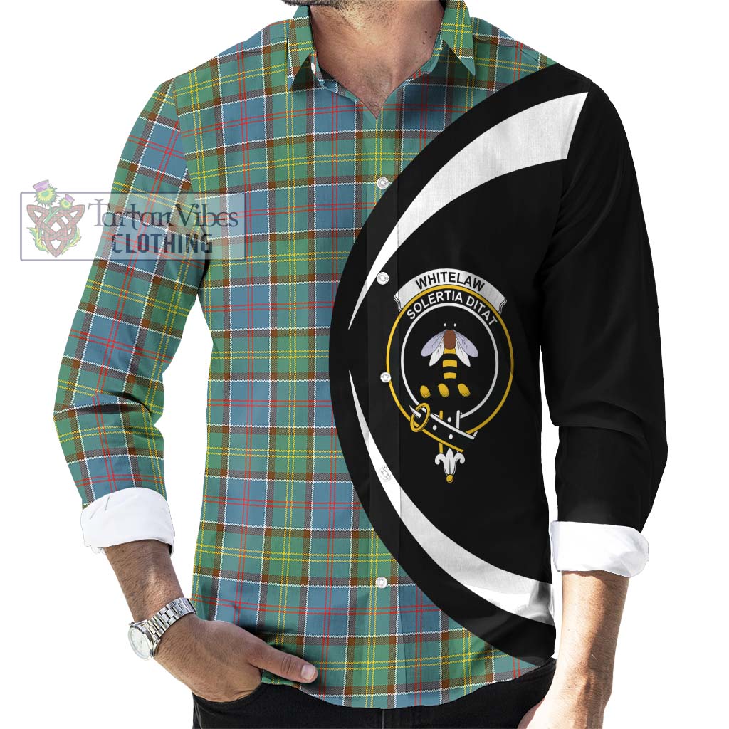 Whitelaw Tartan Long Sleeve Button Up with Family Crest Circle Style - Tartan Vibes Clothing
