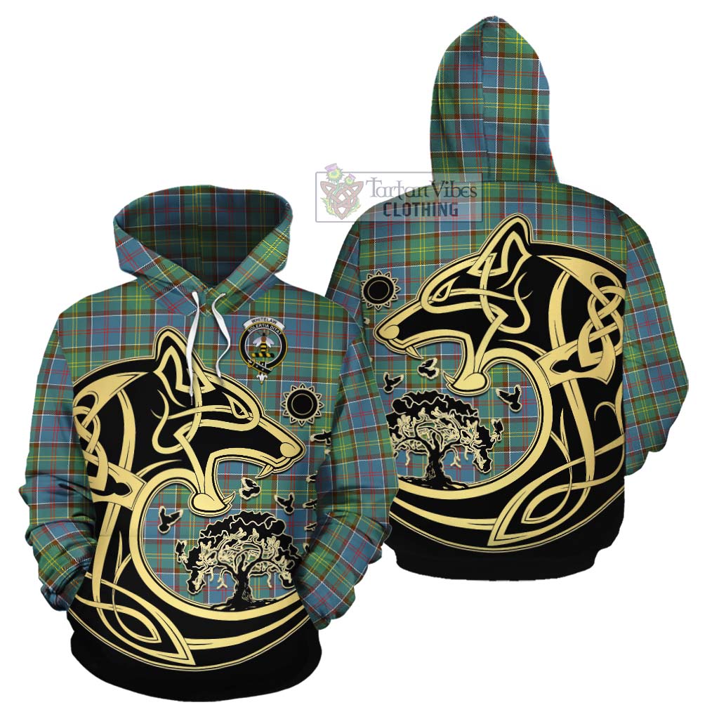 Whitelaw Tartan Cotton Hoodie with Family Crest Celtic Wolf Style Zip Hoodie - Tartan Vibes Clothing
