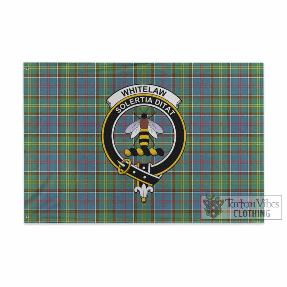 Tartan Vibes Clothing Whitelaw Tartan House Flag with Family Crest