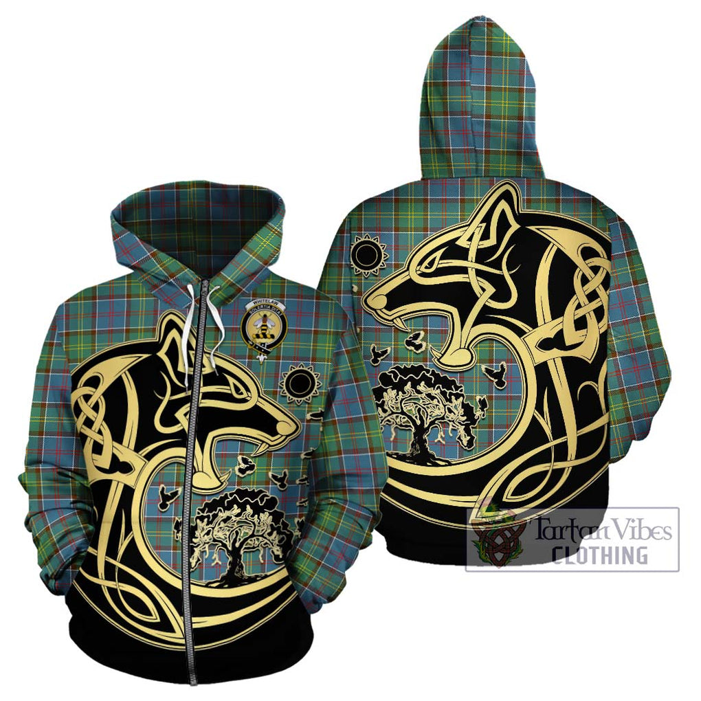 Whitelaw Tartan Hoodie with Family Crest Celtic Wolf Style - Tartan Vibes Clothing