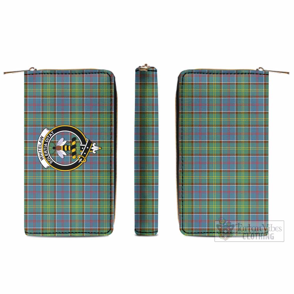 Whitelaw Tartan Women's Leather Wallet with Family Crest - Tartan Vibes Clothing