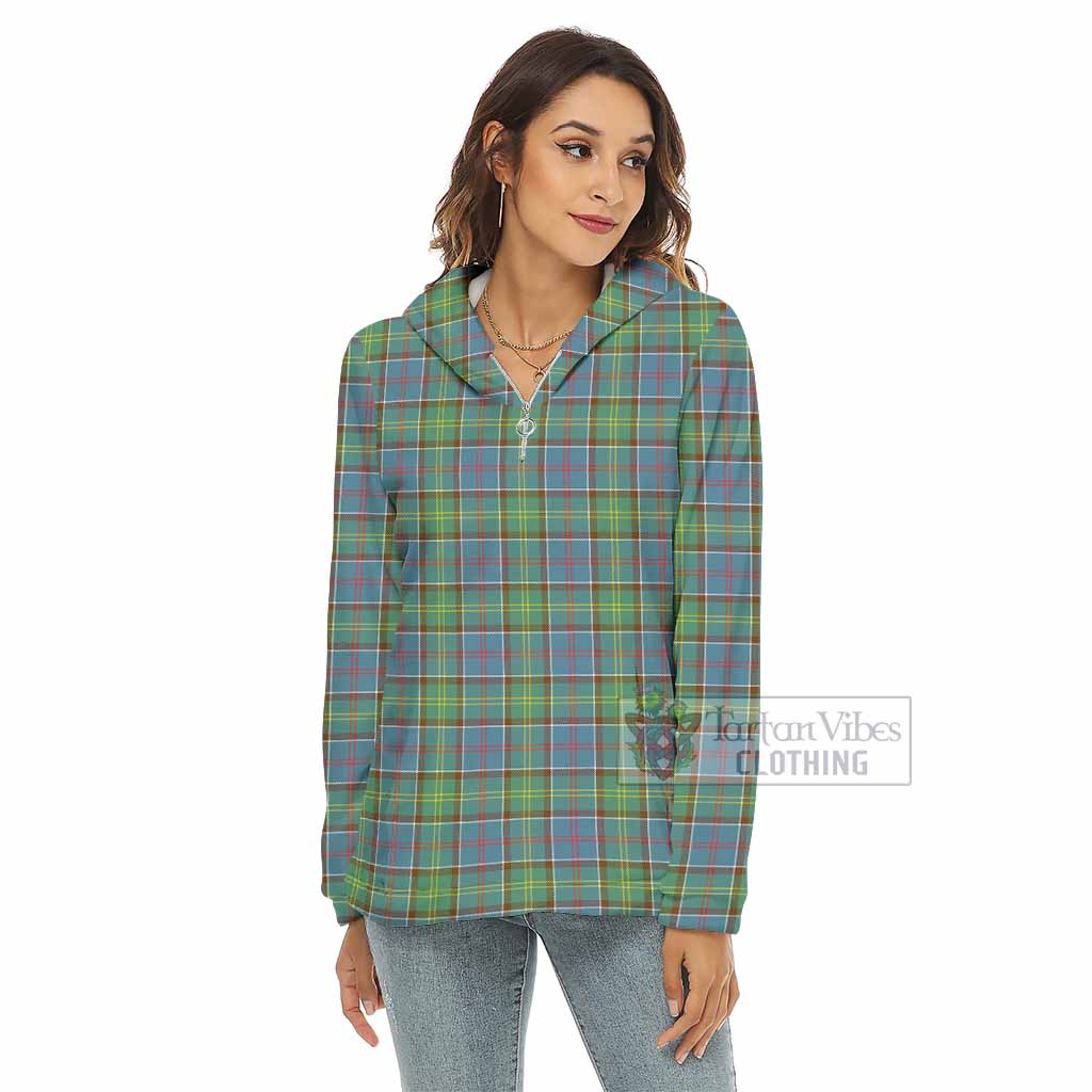Whitelaw Tartan Women's Borg Fleece Hoodie with Half Zip - Tartan Vibes Clothing