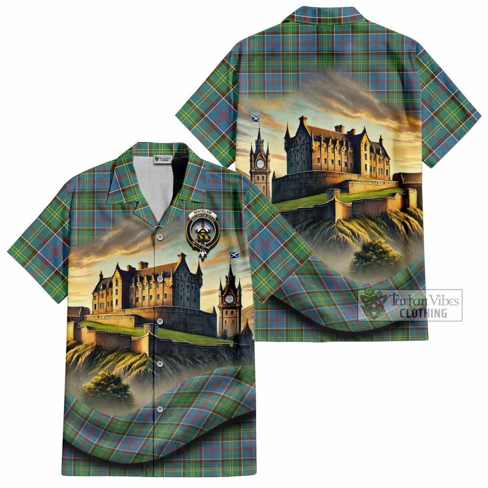 Whitelaw Tartan Family Crest Hawaiian Shirt with Scottish Ancient Castle Style - Tartan Vibes Clothing