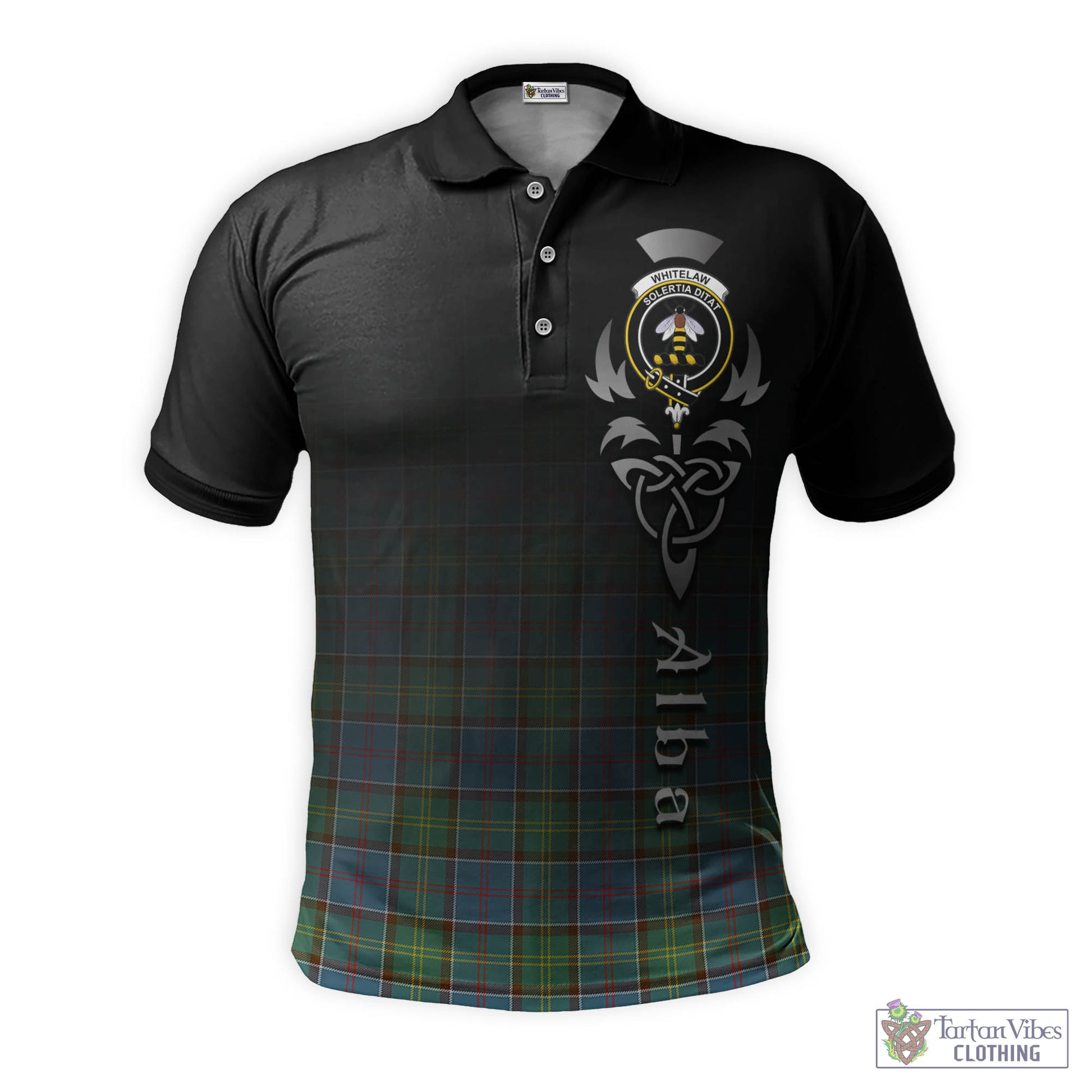 Whitelaw Tartan Polo Shirt Featuring Alba Gu Brath Family Crest Celtic Inspired - Tartan Vibes Clothing