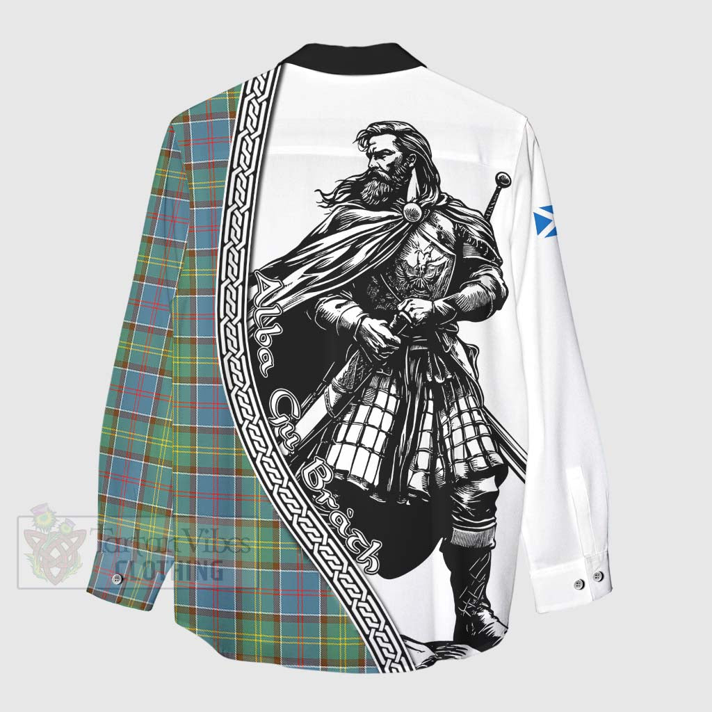 Whitelaw Tartan Clan Crest Women's Casual Shirt with Highlander Warrior Celtic Style - Tartan Vibes Clothing