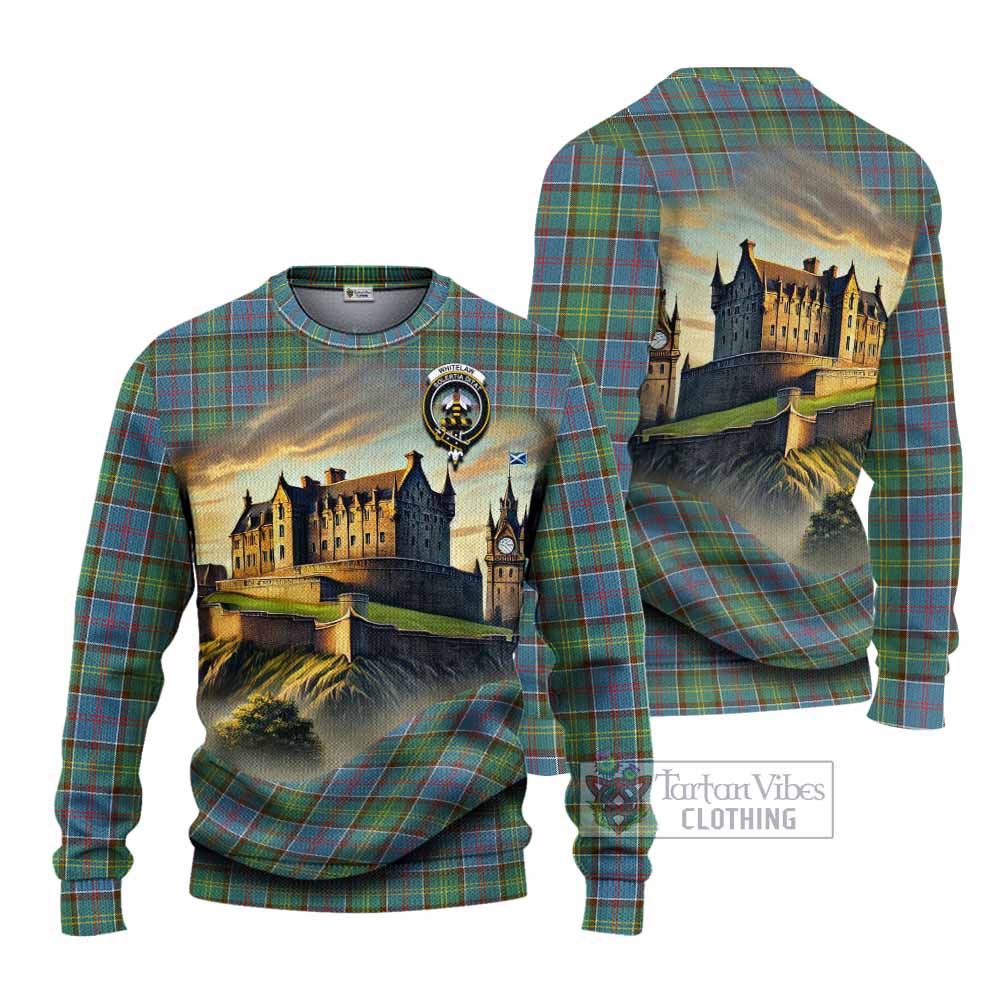 Whitelaw Tartan Family Crest Knitted Sweater with Scottish Ancient Castle Style - Tartan Vibes Clothing