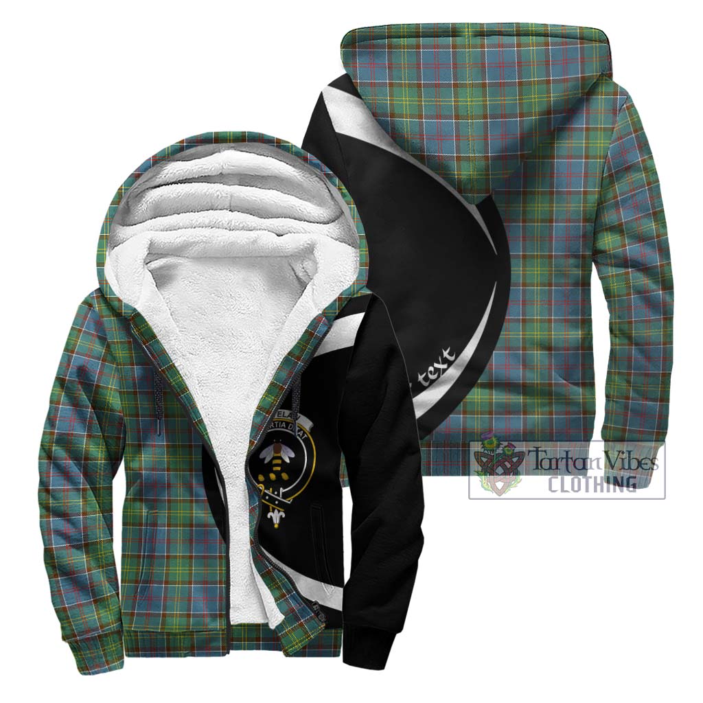Whitelaw Tartan Sherpa Hoodie with Family Crest Circle Style Unisex - Tartan Vibes Clothing